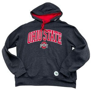 Ohio State Buckeyes Varsity Hoodie Sweatshirt Men Large Gray Red Hooded Pullover